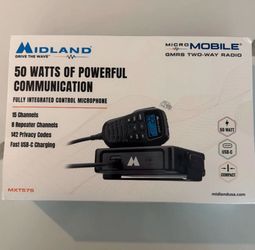 Brand New Midland MXT575 50W MicroMobile GMRS Two-Way Radio