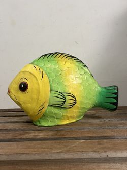 Art Decoration Ocean Vintage Paper Mache Fish Handmade