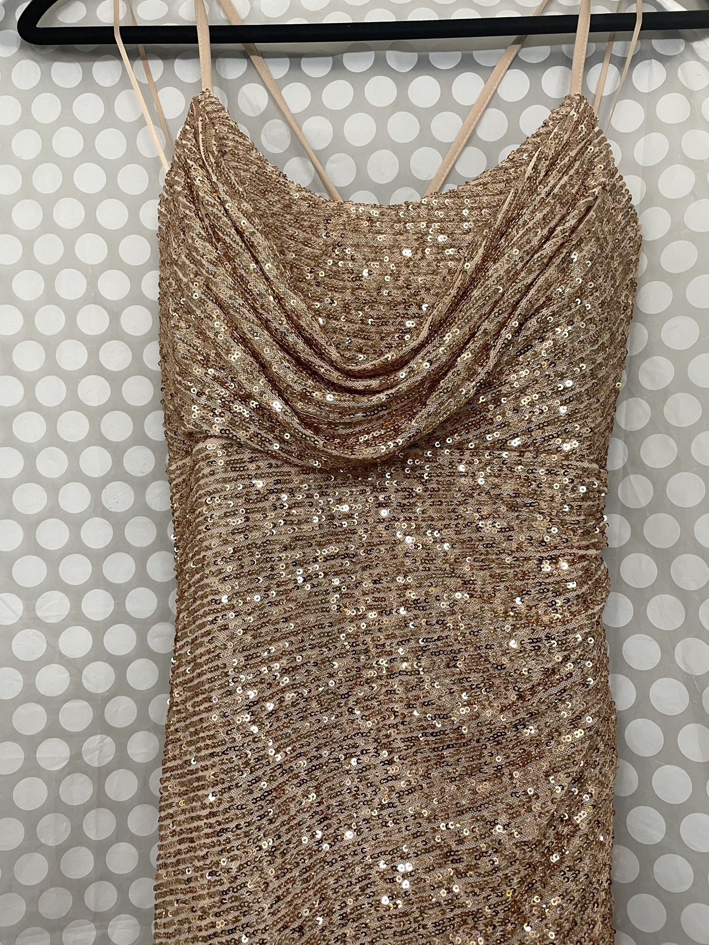 Gold Sequin Long Dress