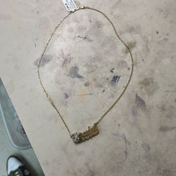 “Mercedes” Name Plate Necklace 