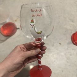 La La La Lama Wine Glass