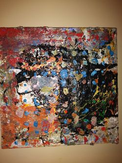 12"x12" "Cretian Dot Matrix" original art mixed paints on canvas by Felix Boulay
