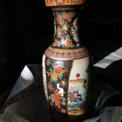 Oriental Design Standing Vase