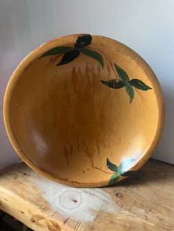  Vintage Robinhood Ware Wooden Fruit Bowl Hand Painted