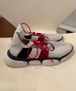 Moncler "The Bubble" Knit Sock Sneakers - White/Red/Blue Tricolor