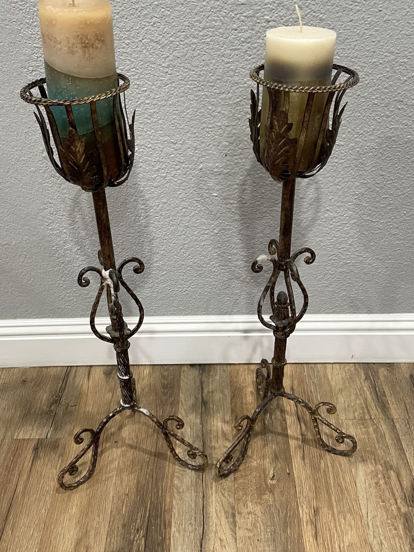 Rustic Antiqued Candle Holders
