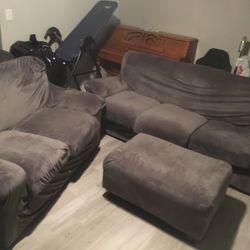 Living Room Set, Couch, Love Seat, And Ottoman