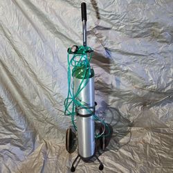 Portable oxygen cylinder tank on cart 