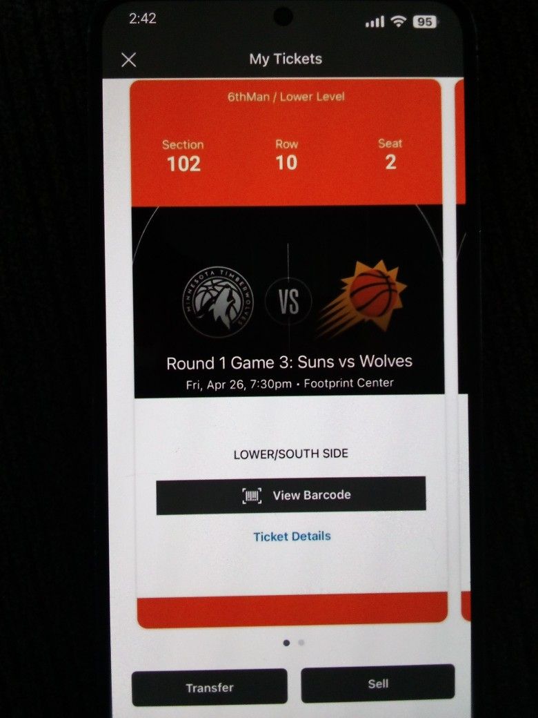 Phoenix Suns (Both Home Games) Tickets only $200/each