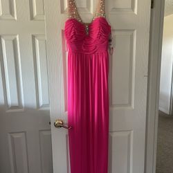 Hot Pink Way- In Size 7 Prom Gown NWT