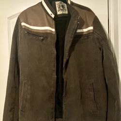 Bleu Grandeur Olive Green Furred Bomber Jacket XL