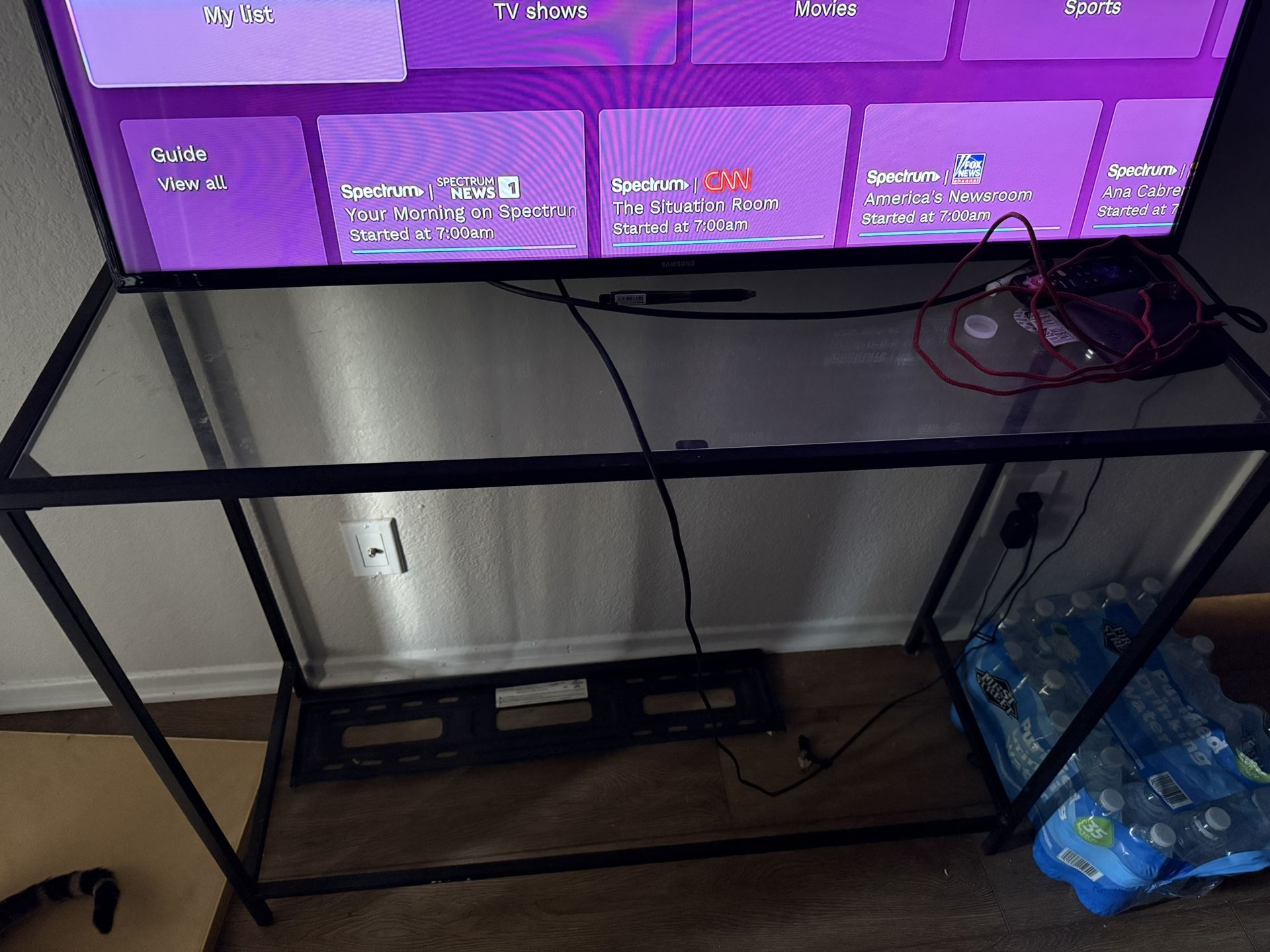 Black Glass Console Table