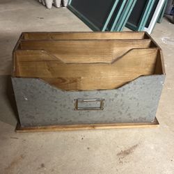 Metal And Wood Mail Sorter Organizer Farmhouse Decor 