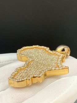 2.5" GOLD AFRICA PENDANT #35192