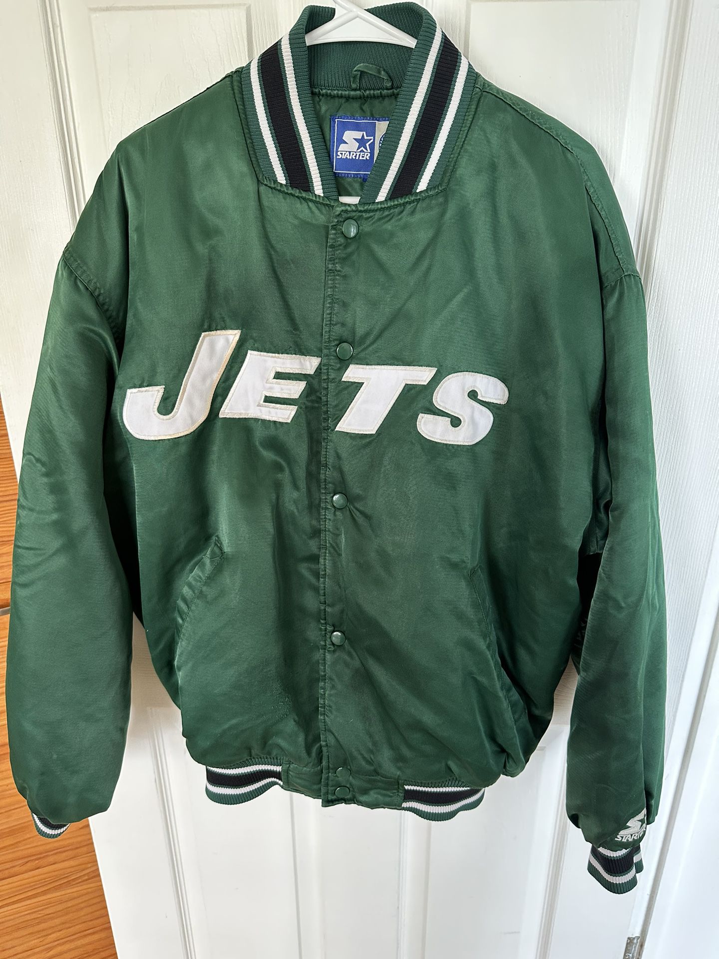 Vintage 90s Starter New York Jets Satin Bomber Jacket 
