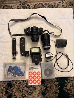 Canon F-1 Film Camera Bundle with Lenses and Accessories