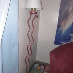 Red Tall Unique Cool Metal Lamp