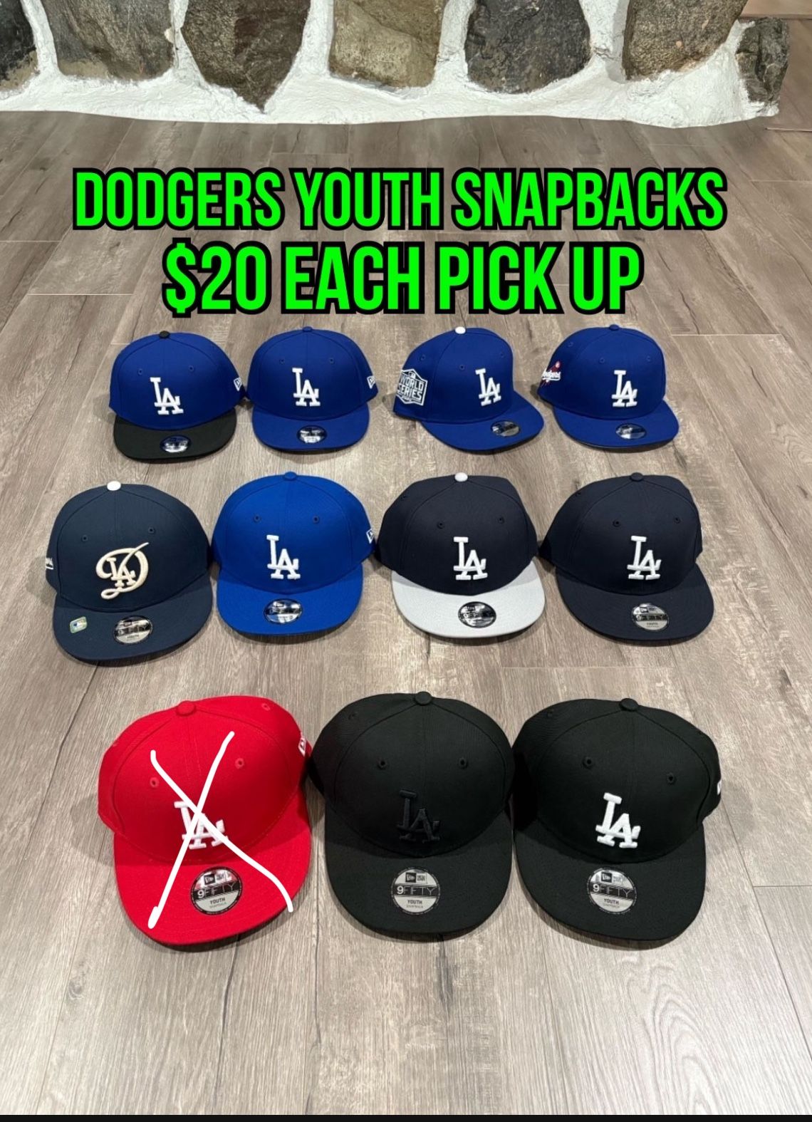 MLB New Era Los Angeles Dodgers Black And Blue YOUTH 9fifty SnapBack Hats