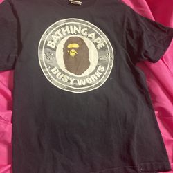 BAPE Busy Works Tee (Black, Small) - Authentic
