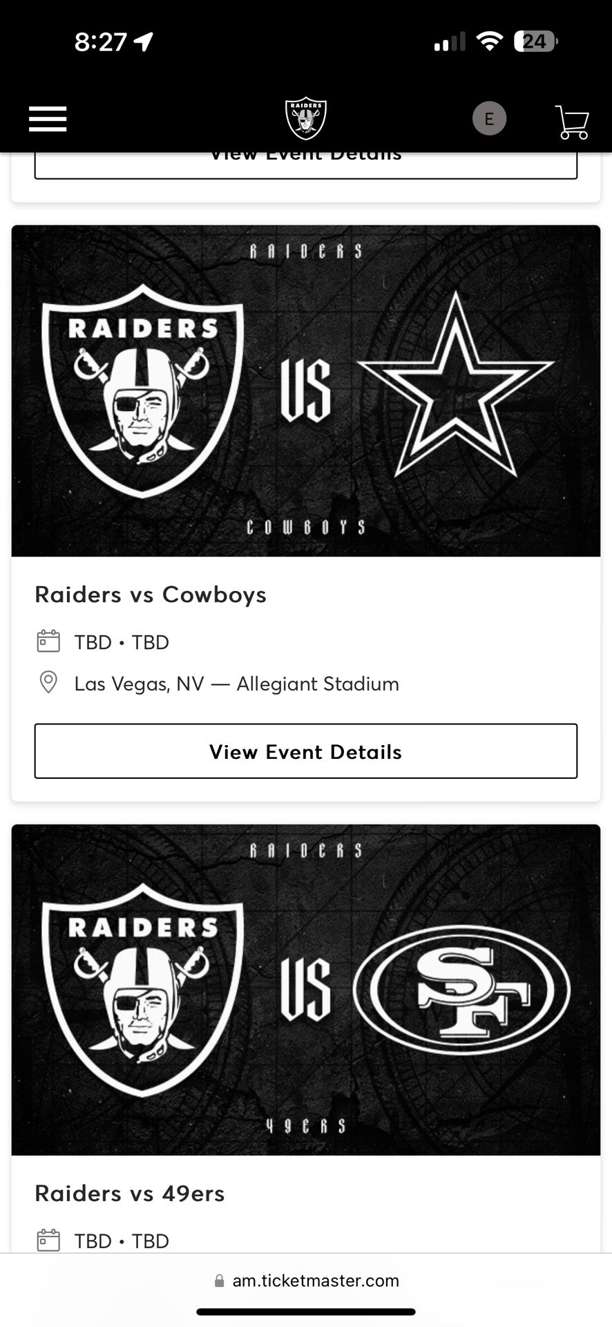 ### Las Vegas Raiders vs. Dallas Cowboys Tickets for Sale