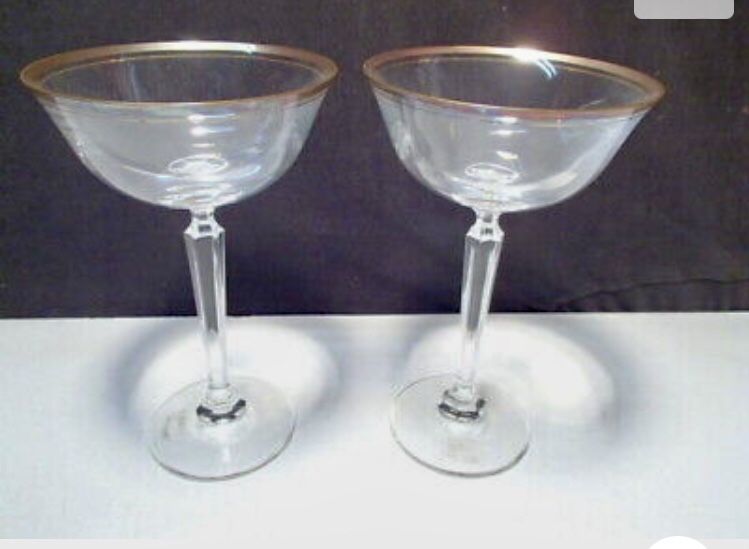 New Wheaton  Crystal Martini Goblets SET