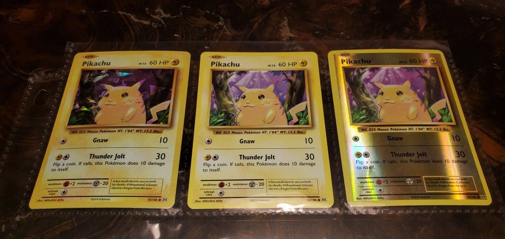 Pikachu Pokemon 3 Mint Condition 2016 Edition 2 Holo 1 Reg