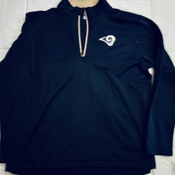 Size XL: Los Angeles Rams Nike Team Apparel 1/4 Zip Pullover. 