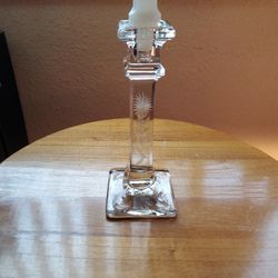 7 1/2 In Etched Crystal Taper Candle Holder