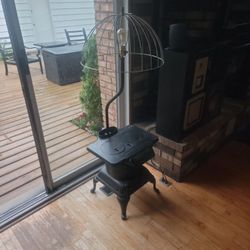 Pair Of Very Heavy Cast Iron Vintage Stove Converted To Floor Lamps. $500 For Both