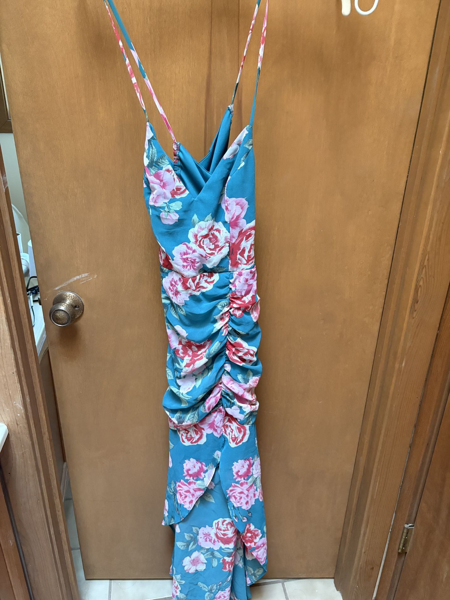 City Studio Turquoise Floral Dress Size Medium