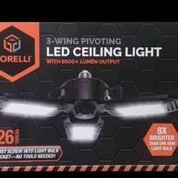 New! Torelli Tools 3-Wing Pivoting LED Ceiling Light