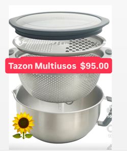 Tazon Multiuosos 4En1 Raya Escurre Bate Tazon Mesclar $95.00 Especial  Acero Inoxidable Princess House Ventas Finales