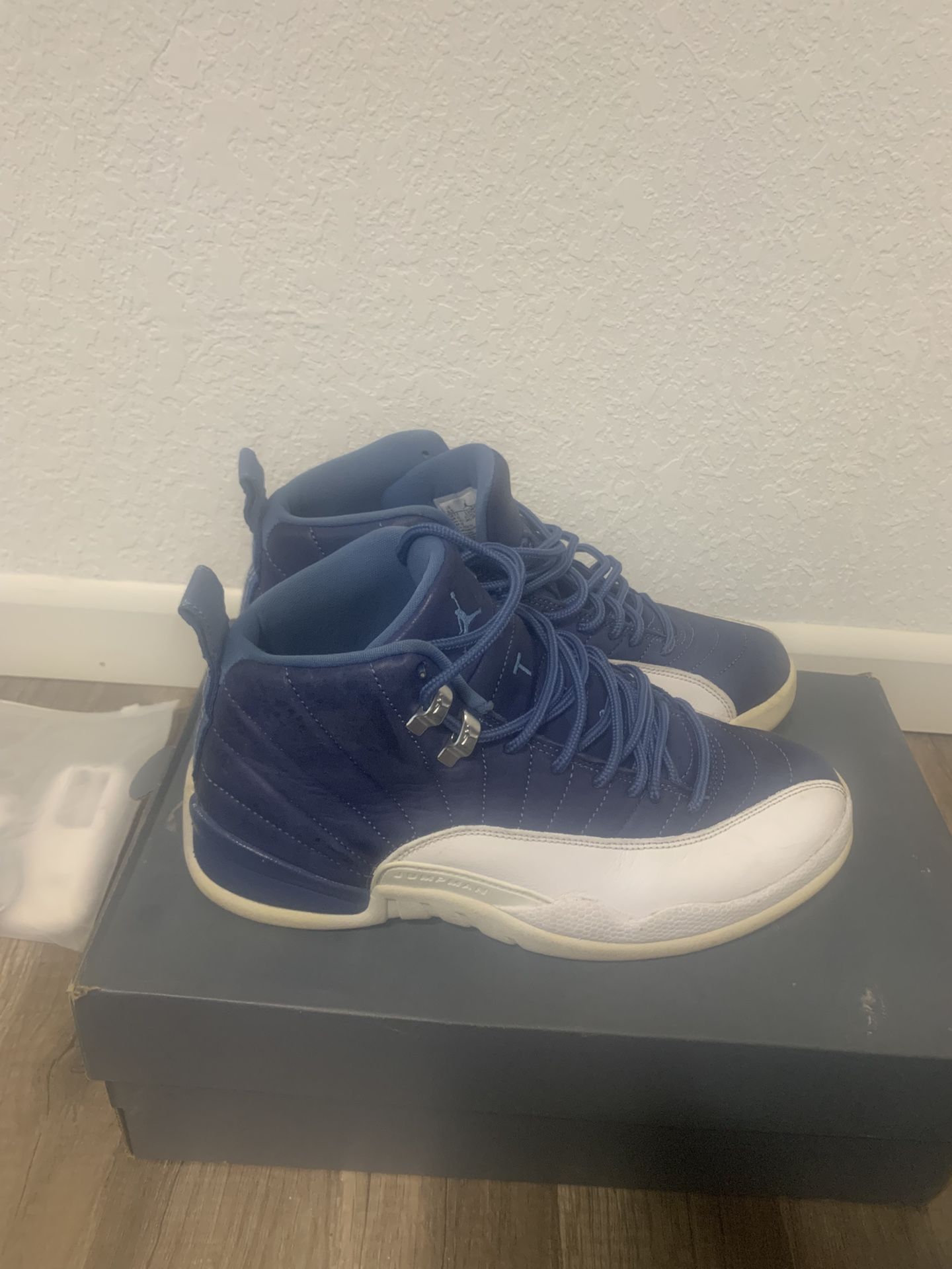 Jordan Retro 12 Blue And Navy White 