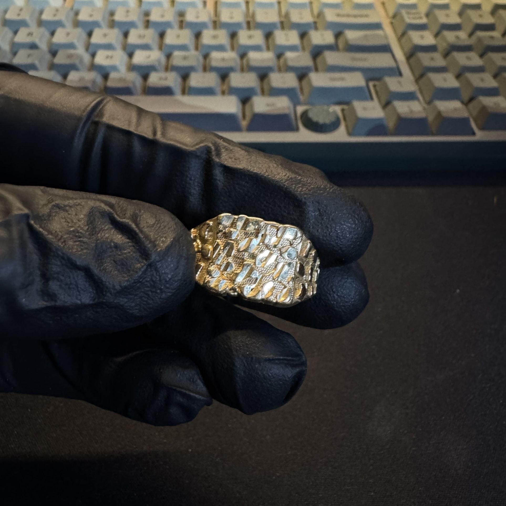 14K Gold Nugget Ring 