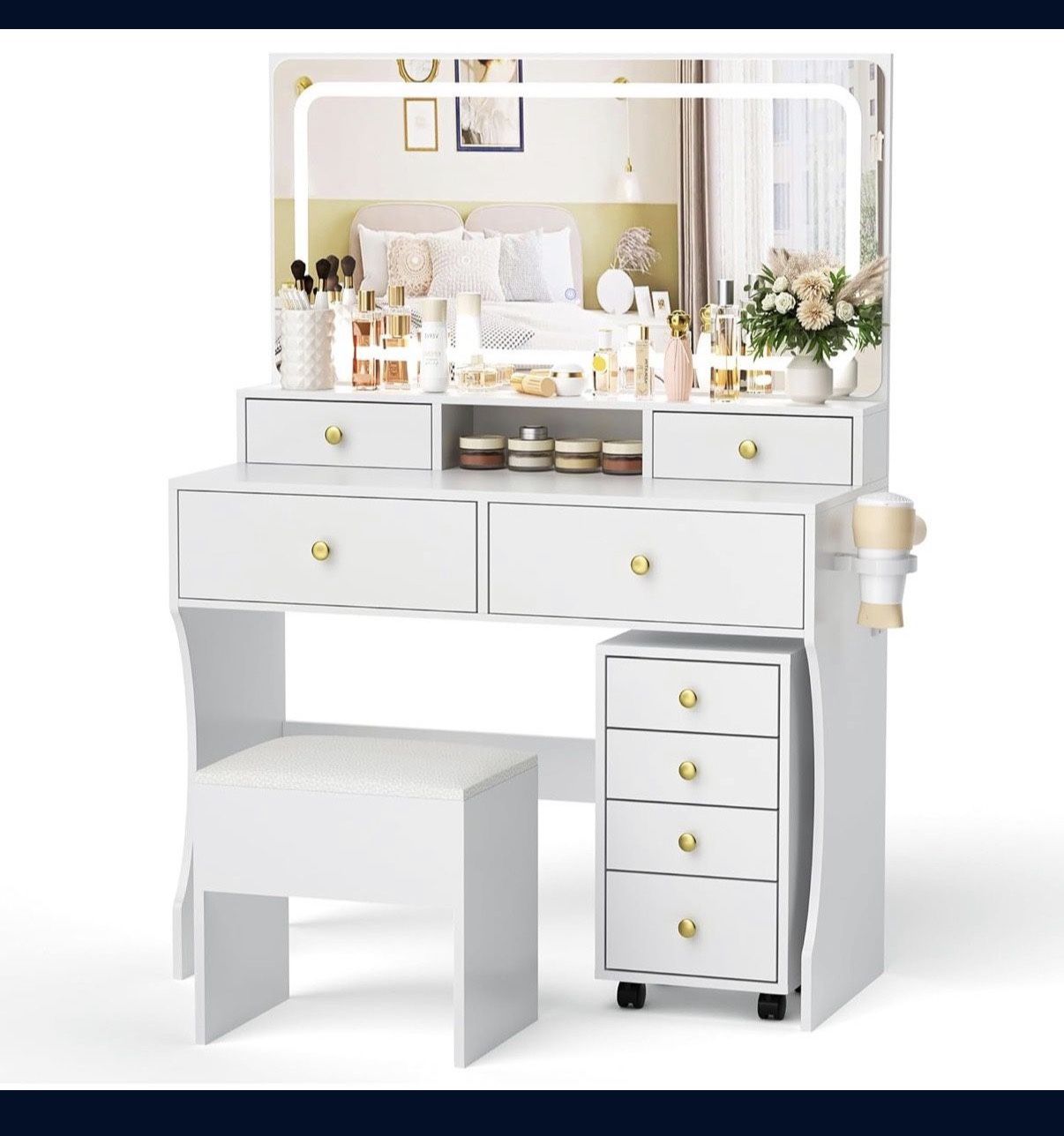 Makeup Vanity with Mirror and Lights