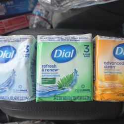 DIAL Bar Soap 9 Large Bars - White - Golden - Mountain Fresh 4 oz Bars
