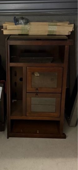 Wood media console