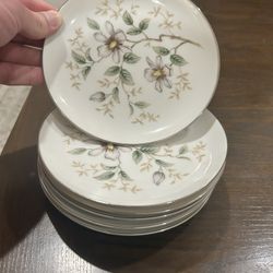 HARMONY HOUSE FINE CHINA CRETONNE MADE IN JAPAN set of 6 SALAD PLATES 7 7/8" DIAMETER.