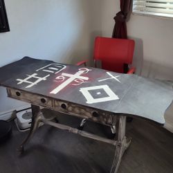 Antique Satanic Desk and Chair Set 