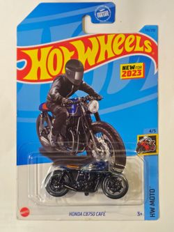 HOT WHEELS . MOTO . 1969 HONDA CB750 CAFE. (BLUE VARIATION)