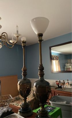 Brass Lion Lamps