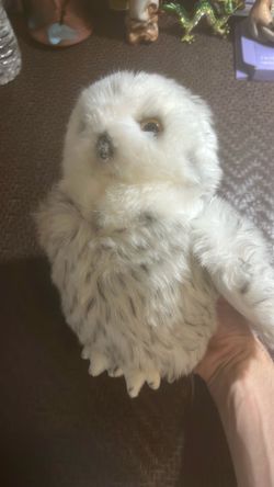 The Bearington Collection Drift Plush Snowy Owl 10 Inch White