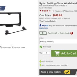 Ryfab Windshield For Polaris RZR Turbo S