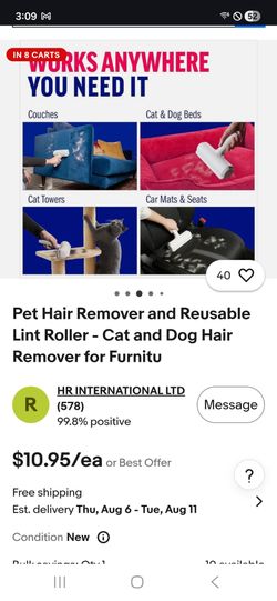 Pet hair lint roller