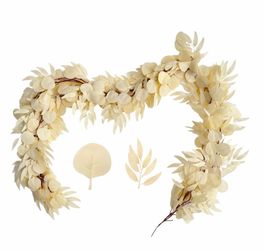 2Pack 6.5Ft Boho Artificial Eucalyptus Garland With Willow Leaves