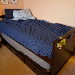 Twin Bed With Trundle And Drawers 