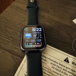 Used Apple Watch Series 9 GPS, 45mm Midnight Aluminum Case with Storm Blue Sport Band - M/L