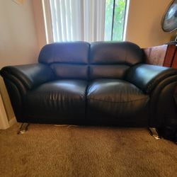 FREE! Barely Used Vinyl Leather Loveseat. Must Pick Up. 