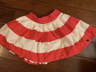 New Abercrombie red and white Cute striped skirt with built-in slip ladies small
