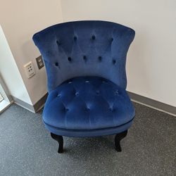 Blue Tufted Accent Chair